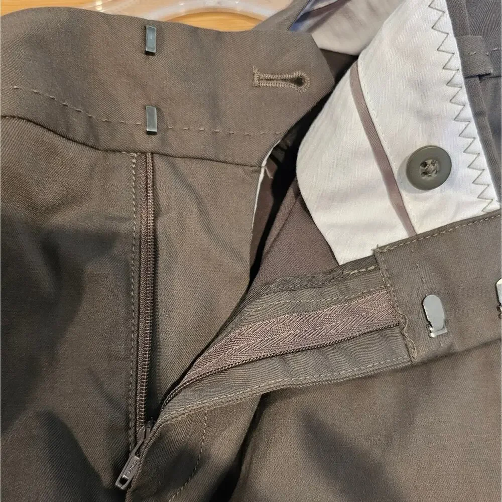 Banana Republic Martin Fit Stretch Brown Pocketed Flat Front Shorts Size 12